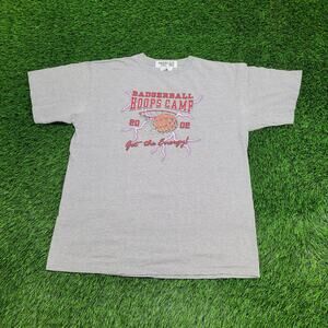 Vintage 2002 Wisconsin Basketball Camp Shirt Large 22x28 Gray Badgerball